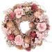 Northlight Seasonal Faux Mixed Assortment Wood 9.75" Wreath Wood/Twig in Brown/Pink/Red | 9.75 H x 9.75 W x 2 D in | Wayfair NORTHLIGHT SH95413