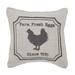 VHC Brands Finders Keepers Chicken Silhouette Pillow 6x6 Polyester/Polyfill/Cotton in Gray/White | 6 H x 6 W x 3 D in | Wayfair 84348