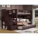 Viv + Rae™ Solid Wood Standard Twin over Twin Bunk Beds w/ 3 Drawer Stairway & Twin Trundle in Brown/Green | Wayfair