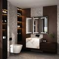 Wrought Studio™ 47X 35 Inch Bathroom Medicine Cabinet w/ Mirror Surface Mount LED Bathroom Mirror Cabinet w/ Lights & Defogger(Triple Door), | Wayfair