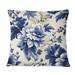 East Urban Home Regal Cobalt Blue Damask Ii Victorian Pattern VI - Floral Printed Throw Pillow Polyester/Polyfill blend | Wayfair