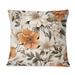 East Urban Home Vintage Florals - Plants Printed Throw Pillow Polyester/Polyfill blend in Gray/Orange/White | 16 H x 16 W x 5 D in | Wayfair