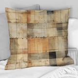East Urban Home Beige Rustic Plaid Countryhouse Plank - Vintage Printed Throw Pillow Polyester/Polyfill blend | 16 H x 16 W x 5 D in | Wayfair