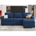 Blue Sectional - Latitude Run® Convertible Sectional Sofa w/ Chaise L Shaped Sofa Couch Modular Sectional Sofa w/ Storage Polyester | Wayfair