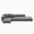 Gray Sectional - Latitude Run® Soft Corduroy Sectional Modular Sofa 4 Piece Set, Small L-Shaped Chaise Couch Corduroy | Wayfair