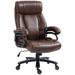 Inbox Zero Lauramarie Executive Chair w/ Headrest Upholstered in Black/Brown | 48.75 H x 30 W x 26.75 D in | Wayfair