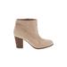 Cole Haan Ankle Boots: Tan Solid Shoes - Women's Size 9 1/2 - Almond Toe