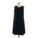 AK Anne Klein Casual Dress - A-Line: Teal Solid Dresses - Women's Size Medium
