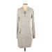 Soho Street New York & Company Casual Dress - Sweater Dress: Gray Marled Dresses - Women's Size X-Small