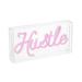 Hustle 11.88" X 5.88" Contemporary Glam Acrylic Box USB Operated LED Neon Light, Pink by JONATHAN Y - 11.88" X 5.88"