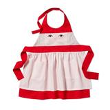 Nutcracker Themed Pink with Red Trim Cotton Child Sized Apron with Pocket