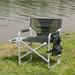 Folding Chair With Side Table And Storage Pockets