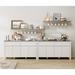 WAMPAT Modern Sideboard Buffet Cabinet, Wood Coffee Bar Cabinet with Adjustable Shelves, Accent Cabinet Storage Cabinet