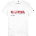 T-Shirt TOMMY HILFIGER "FADE TEE S/S" Gr. 12 (152), weiß (white) Jungen Shirts T-Shirts