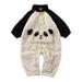 HIBRO Linen Romper Shorts 18 Months Boy Summer Clothes Toddler Baby Boys Girls Cute Cartoon Warmer Pajamas New Plush Panda Suit Winter Outfits