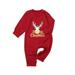 KAGAYD Child Christmas Deer Head Printed Long Sleeve Sweatshirt Top 4 Piece Family Parent Set Baby L