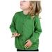 QUYUON Girls Coat Sale Long Sleeve Sweaters Jacket Toddler Girl Boy Baby Infant Kids and Winter Sweater Cardigan Solid Color Children s Sweater Green 12-18 Months