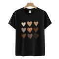 Leesechin Womens Love Print Valentine s Day Gift Couple Short Sleeve Round-Neck T-shirt Tops on Clearance