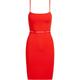 Calvin Klein Damen Trägerkleid LOGO ELASTIC STRAPPY DRESS, rot, Gr. L