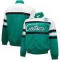 Men's Mitchell & Ness Kelly Green/White Boston Celtics Big Tall Heavyweight Full-Snap Satin Jacket