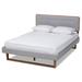 Gray Upholstered Wood Full Size Platform Bed