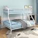 White Heavy Duty Metal Bunk Beds, Easy Assembly with Enhanced Upper-Level Guardrail