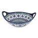 Blue Rose Polish Pottery 1813 Zaklady Small bowl with Handles