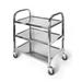 Stainless Steel Utility Cart L30 x W16 x H33 Inch Kitchen Rolling Carts with Wheels Serving Trolley Catering Storage Shelf