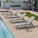 Set of 4 Lounge Chairs Outdoor Chaise Lounge with Arms and Adjustable Back