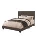 Upholstered Fabric & Solid Wood Cal King Bed in Charcoal/Espresso