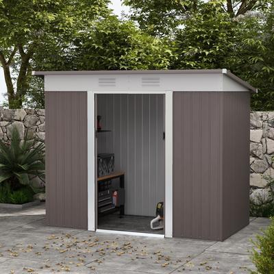 Outsunny 6' x 3.6' Steel Frame Backyard Garden Tool Storage Shed with 2 Air Vents and Dual Locking Doors