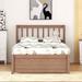 Walnut Wood Twin Size Platform Bed Frame with Trundle