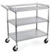 Heavy Duty 3 Tier Utility Cart,990Lbs Capacity Wire Rolling Cart With Wheels, Commercial Grade Service Cart