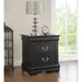 Solid Wood 2-Drawers Nightstands with Metal Handle