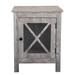 Set of 2 Industrial Nightstand Side Table End Table with X Design Glass Door