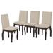 Dining Chairs Wood Upholstered Fabirc Dining Room Chairs Set of 4