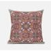 18" X 18" Orange And White Blown Seam Paisley Indoor Outdoor Throw Pillow