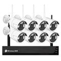 Carevas Wireless Security Camera System 8CH 1080P Wireless 2.0MP Indoor Outdoor Indoor Outdoor IP Alert Tuya Smart 1080P CCTV NVR Wireless Camera 8Channel NVR + 8PCS Remote No Drive 8PCS 1080P 2.0MP