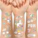 Temporary Tattoo for Kids Unicorn Rainbow Flower Cute-118 Glitter Styles Crown Swan Metallic Waterproof Groovy Fake Tattoos Body Face Tattoos Stickers Birthday Party Favors Decorations for Girls Boys