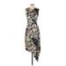 Adam Lippes Collective Casual Dress - Midi Crew Neck Sleeveless: Black Floral Dresses - Women's Size 0