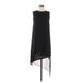 BCBGMAXAZRIA Casual Dress - Midi Crew Neck Sleeveless: Black Print Dresses - Women's Size Small