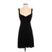 BCBGMAXAZRIA Casual Dress - Mini Plunge Sleeveless: Black Solid Dresses - Women's Size X-Small