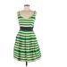 Corey Lynn Calter Casual Dress - A-Line Scoop Neck Sleeveless: Green Print Dresses - Women's Size 6