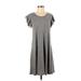 Gap Casual Dress - Shift Scoop Neck Short sleeves: Gray Print Dresses - Women's Size Small