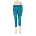 Marika Tek Active Pants - High Rise Skinny Leg Cropped: Teal Activewear - Women's Size Large