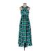 Tracy Reese Casual Dress - Maxi: Teal Tortoise Dresses - Women's Size 2