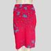 Lularoe Skirts | Lularoe Cassie Wide Band Crimson And Blue Floral Pencil Skirt Size Xl | Color: Blue/Red | Size: Xl