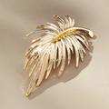 Anthropologie Jewelry | Anthropologie The Restored Vintage Collection - Feathered Leaf Brooch - Gold | Color: Gold | Size: Os