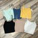 American Eagle Outfitters Tops | American Eagle Bundle Of Ribbed Spaghetti Strap Tank Tops With Adjustable Strap | Color: Black/Cream | Size: Xs