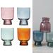 Anthropologie Dining | New Anthropologie Multicolor Color Glass Stemless Wine Glass Barware - Set Of 4 | Color: Blue/Orange | Size: Os